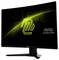 Un moniteur de jeu incurvé de MSI avec un logo vert lumineux et l'inscription 'MSI Arsenal Gaming'. L'écran affiche un design futuriste.