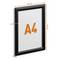 Cadres pour documents A4, format 240 mm x 327 mm. Bordure noire de 12 mm d'épaisseur, avec verre de couverture transparent.