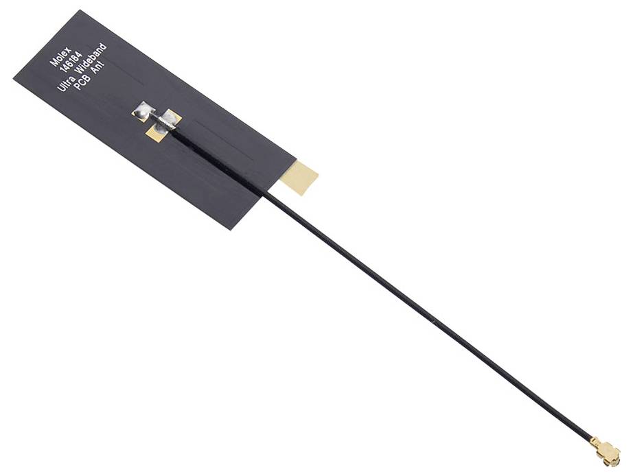 Une antenne noire avec une base rectangulaire et un long câble, marquée 'Main Ultraboard FPC Ant.'.