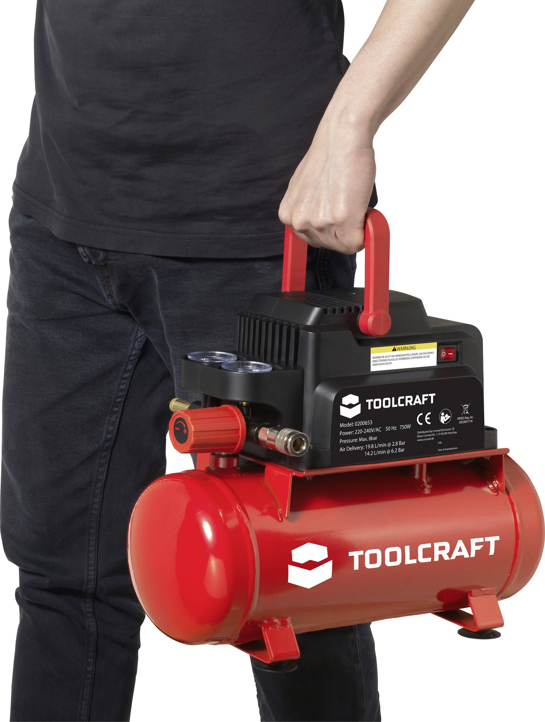 TOOLCRAFT Compresseur pneumatique 6 l 8 bar-6