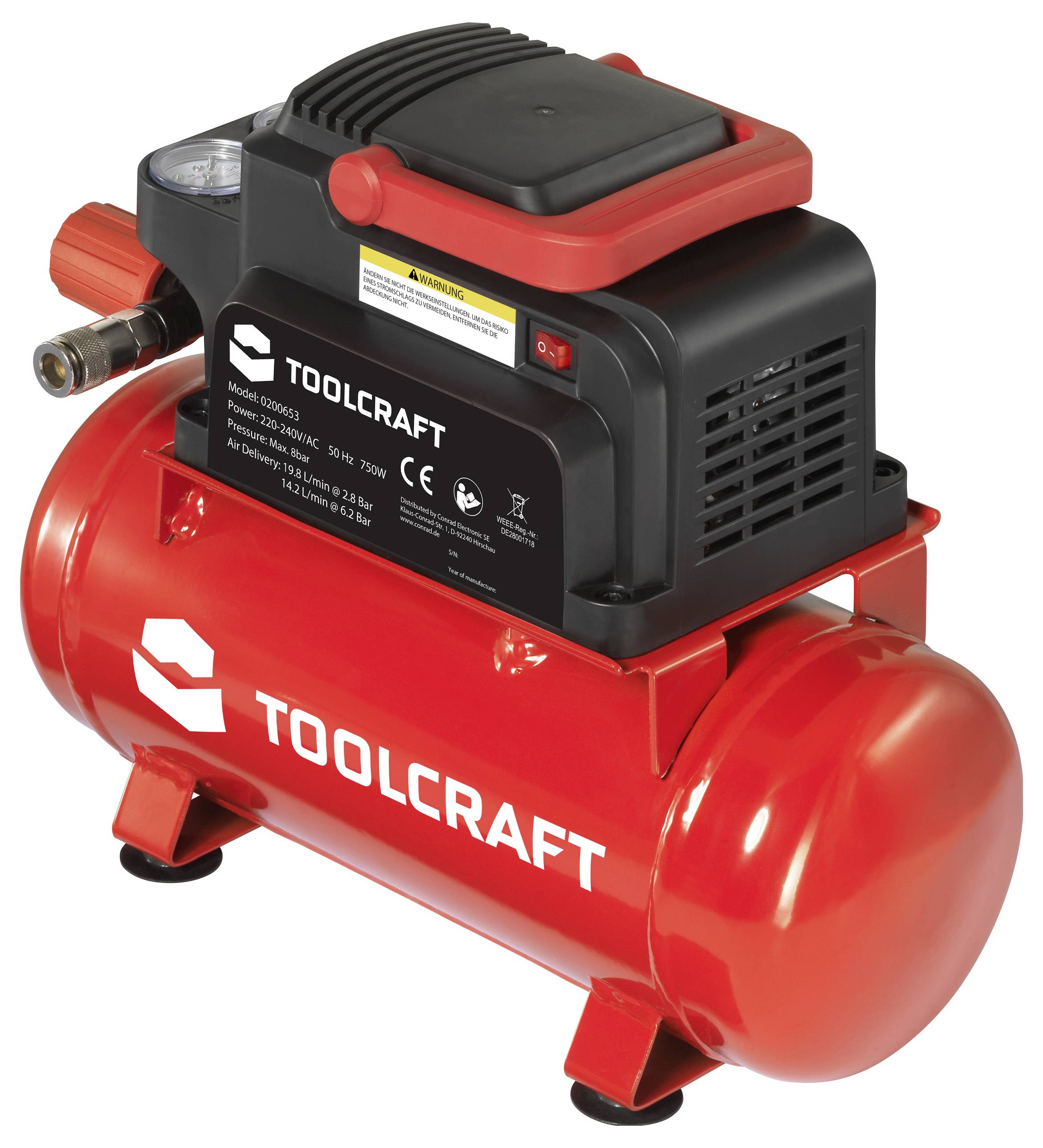 TOOLCRAFT Compresseur pneumatique 6 l 8 bar-2