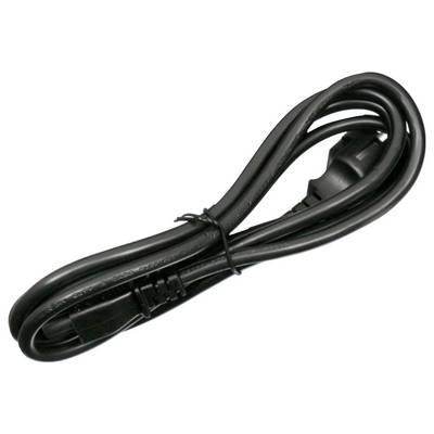 Câble réseau noir avec fiche, enroulé et maintenu par une attache de câble.