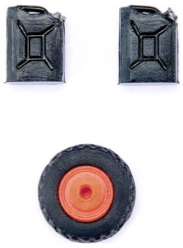 Deux bidons noirs et un cercle rouge forment un visage stylisé simple sur un fond blanc.