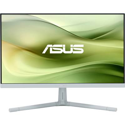 Un écran d'ordinateur ASUS avec un arrière-plan vert abstrait et le logo ASUS au centre. Idéal pour un usage bureautique ou domestique.