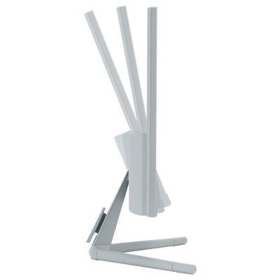 Moniteur en vue latérale, montrant un réglage d'inclinaison. L'écran est incliné à différents angles pour démontrer sa flexibilité.