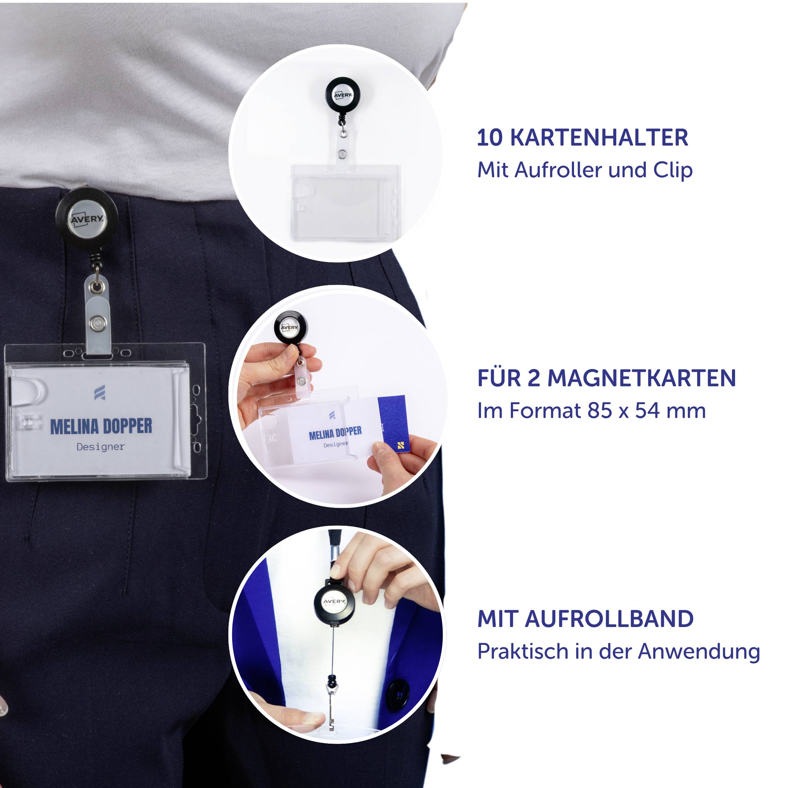 Avery-Zweckform 4827 Pochette pour carte d'identité (l x H) 90 mm x 54 mm 10 pc(s)-3