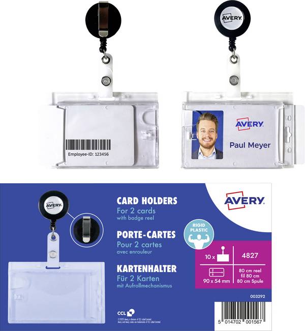 Avery-Zweckform 4827 Pochette pour carte d'identité  (l x H) 90 mm x 54 mm   10 pc(s)