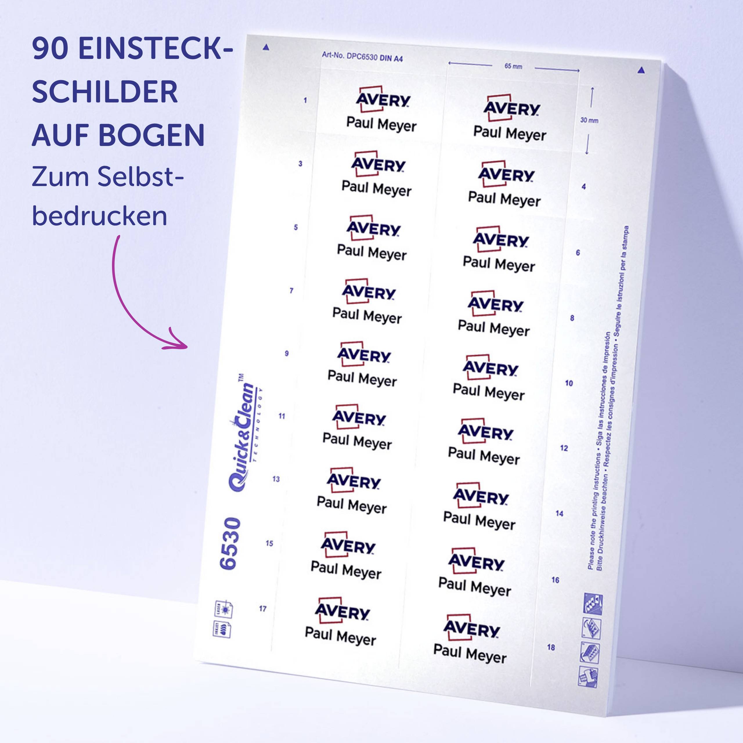 Avery-Zweckform POL30MA66-20DR Porte-badge (l x H) 70 mm x 30 mm 20 pc(s)-11
