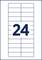 Le chiffre '24' en grands caractères bleus sur un fond rectangulaire blanc avec des lignes bleues formant une grille.