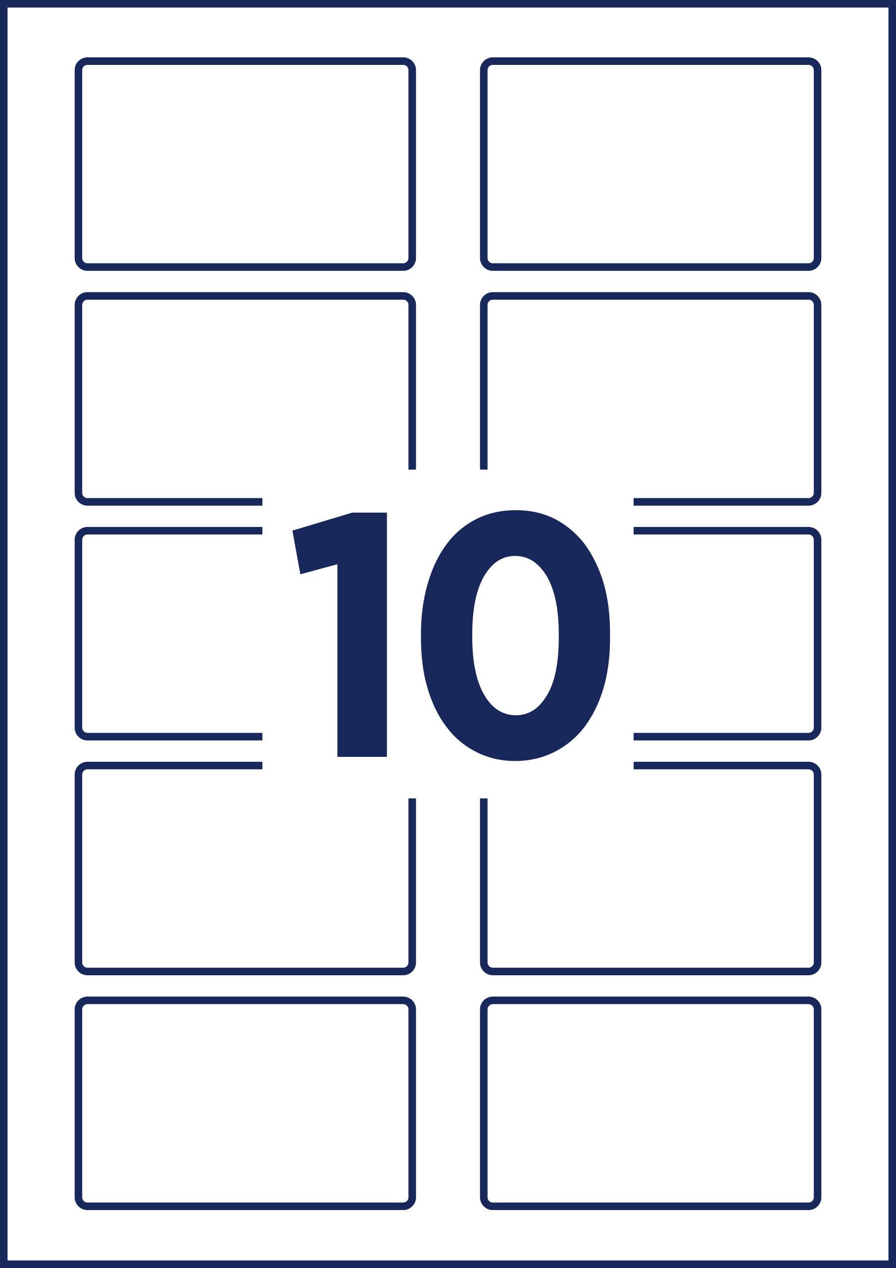 Cadre de cartes à jouer avec un '10' au centre.