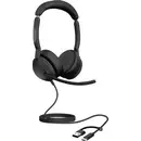 Jabra Evolve2 50 Micro-casque supra-auriculaire filaire, Bluetooth Stereo noir Suppression du bruit du microphone, Noise