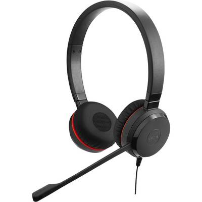 Casque noir avec arceau micro, adapté aux téléconférences et à la communication en ligne.