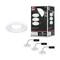Ensemble de plafonniers LED comprenant trois luminaires circulaires blancs, emballage inclus. Adapté pour un éclairage intérieur moderne et économe en énergie.