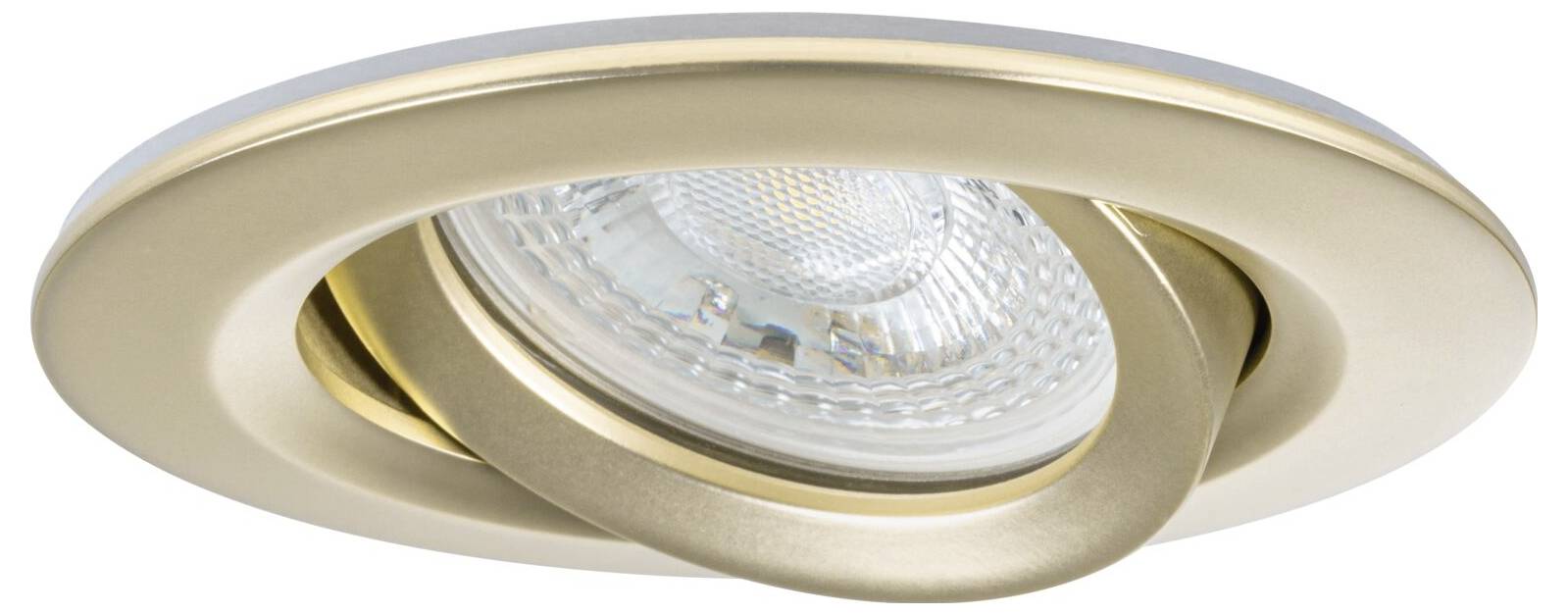 Spot de plafond en métal brossé, design pivotant avec ampoule LED. Idéal pour plusieurs angles d'éclairage.