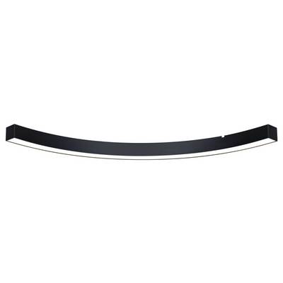 Élément arqué noir avec des extrémités blanches, représentant un design stylisé et minimaliste.