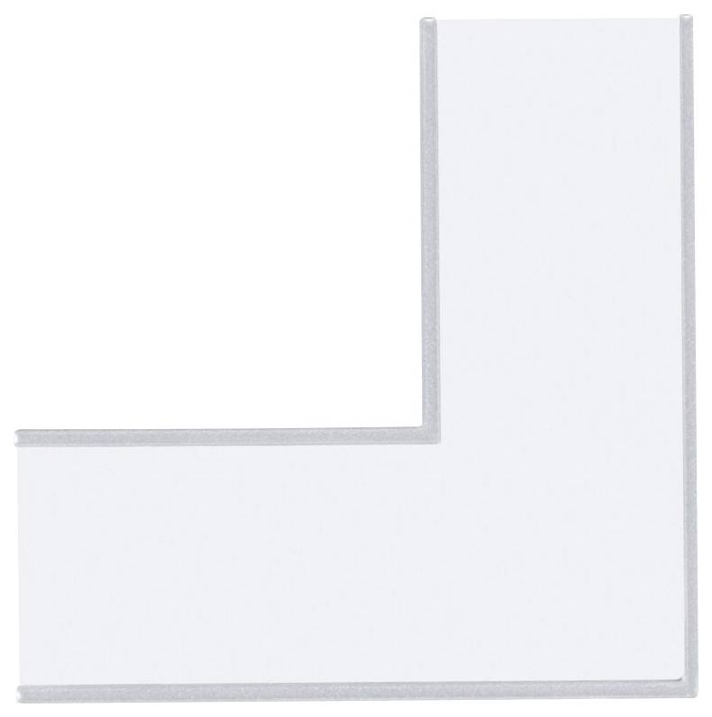 Équerre métallique à angle droit ; cadre de couleur argent.