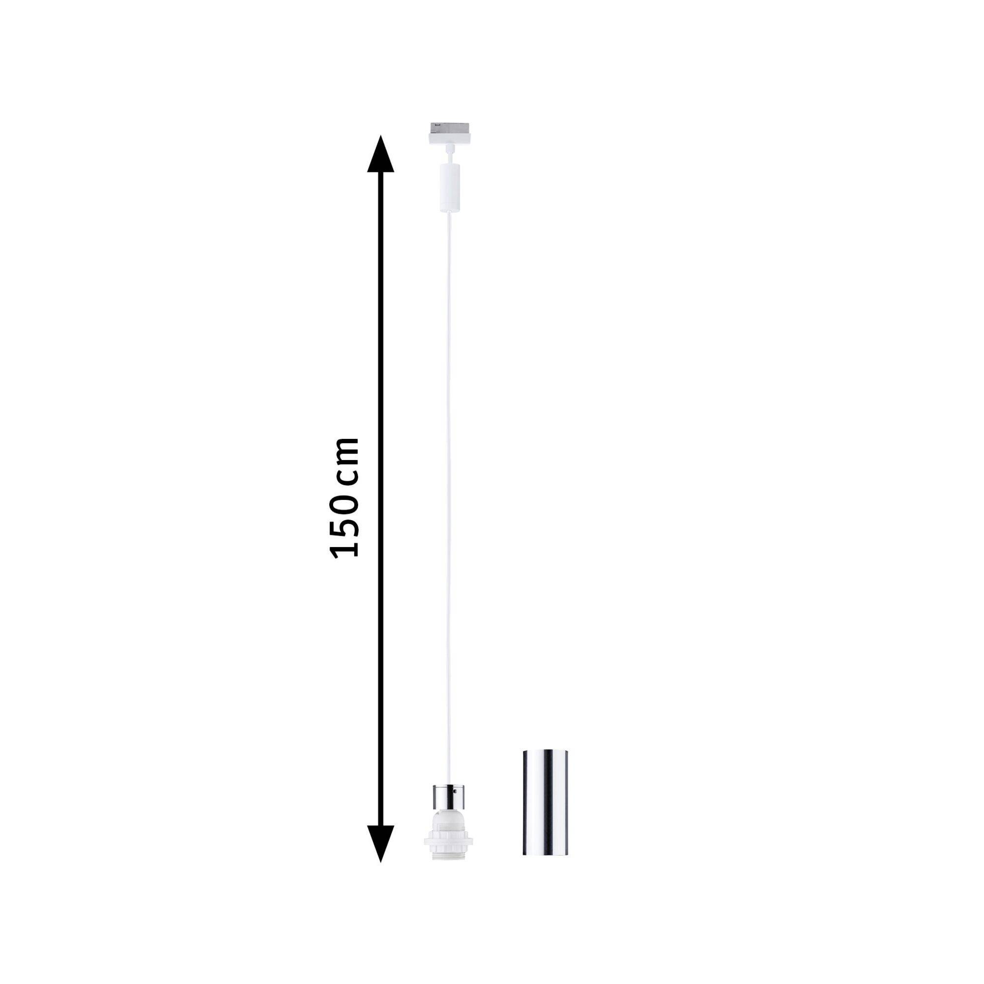 'Suspension avec câble réglable jusqu'à 150 cm de long, design moderne avec accent métallique brillant.'