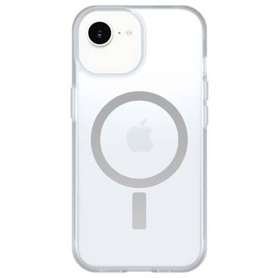 Coque d'iPhone transparente avec anneau MagSafe et découpe pour la caméra, laissant apparaître le logo Apple à l'arrière.