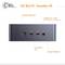 Mini PC CSL VenomBox HS avec deux ports USB 4, bouton marche/arrêt, entrée/sortie audio et bouton de réinitialisation sur la façade avant.