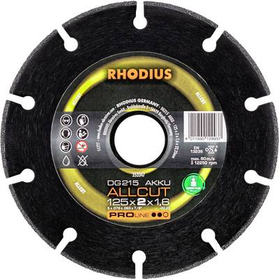 'RHODIUS DG215 AKKU ALCUT' Disque à tronçonner, 125x2,1 mm, optimisé pour appareils sans fil.