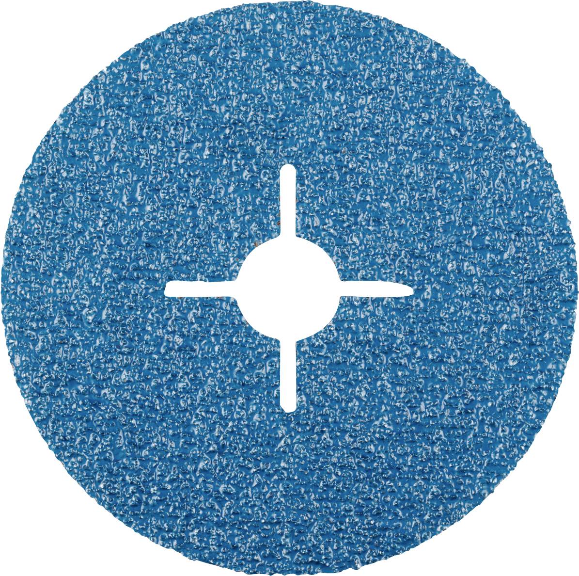 Disque de meulage bleu avec une découpe centrale en forme de croix, utilisé pour le meulage de matériaux.