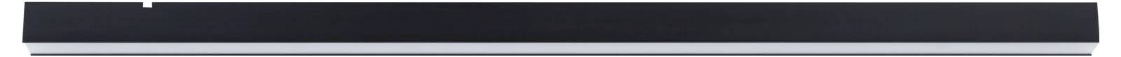 Une barre rectangulaire horizontale en métal ou en plastique avec une bande gris foncé.