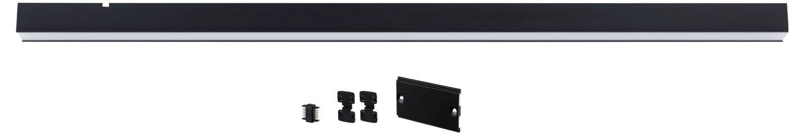 Barre noire avec un support annexé et deux petits éléments de fixation en bas.