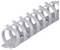 Accessoire gris d'organisation de câbles en plastique avec plusieurs supports circulaires pour regrouper et guider les câbles en ligne.