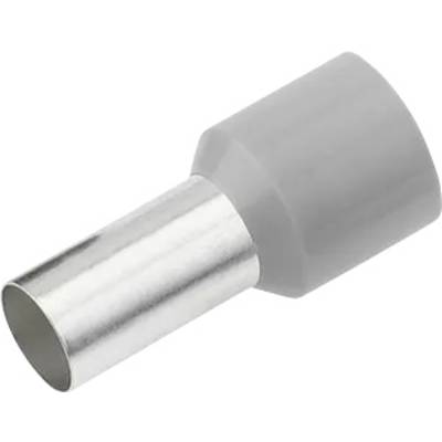 Un embout de câble gris avec manchon métallique, idéal pour la connexion et la protection sécurisées des lignes électriques.