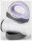 Un appareil ménager violet et blanc avec une poignée ergonomique est posé en biais sur une base blanche. Marqué du logo 'Loklik'.