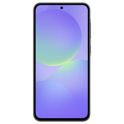 Un smartphone avec un écran affichant un fond dégradé de bleu et de vert.