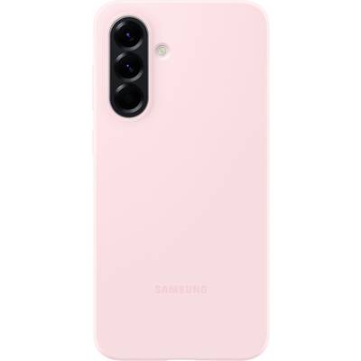 Un dos de smartphone rose avec trois objectifs d'appareil photo et un flash LED en haut à gauche, avec le logo 'Samsung' gravé en dessous.