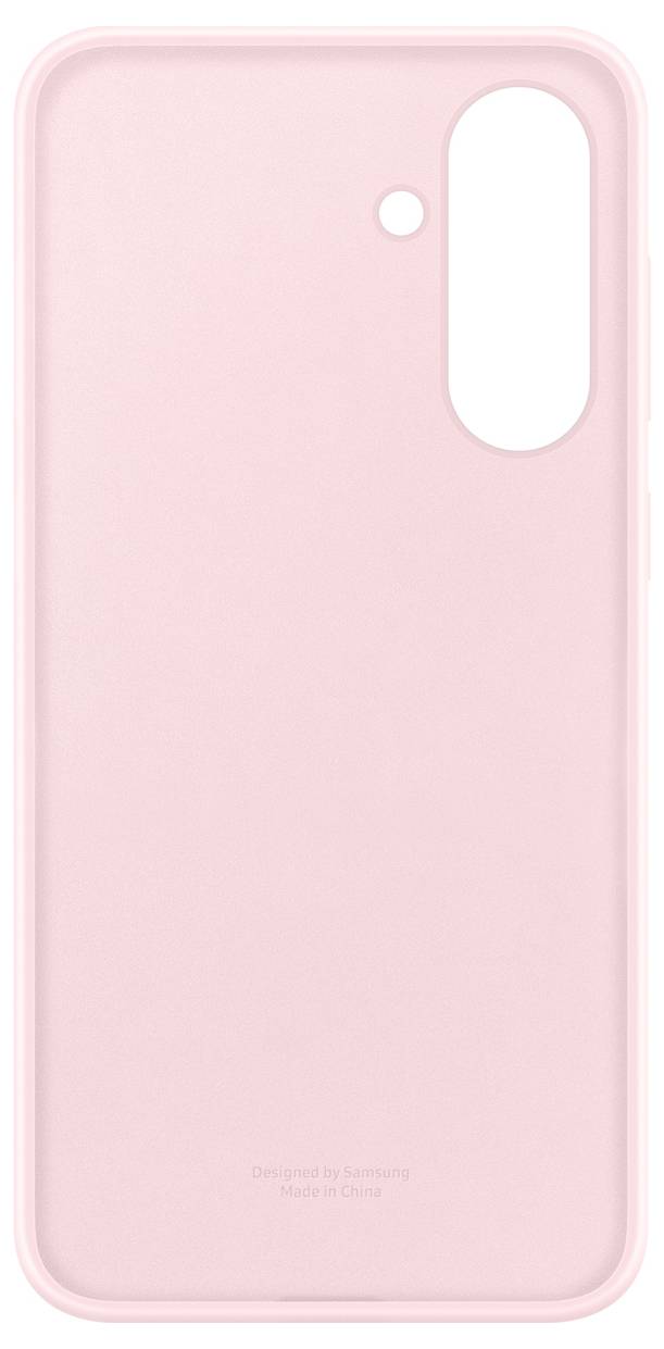 Une coque de téléphone rose avec une découpe pour l'appareil photo et le flash, au design épuré, sans ornements visibles ni logos de marque.