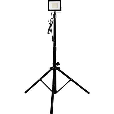 Projecteur LED sur trépied réglable. Idéal pour les chantiers ou l'éclairage d'atelier.