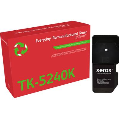 'Toner Remanufacturé Xerox, Modèle TK-5240K, compatible avec Kyocera, emballage rouge avec le symbole de recyclage vert.'