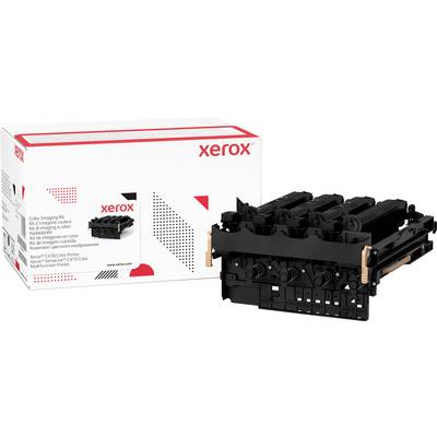 Une cartouche pour imprimante Xerox à côté de son emballage. L'emballage présente le logo Xerox et une image de la cartouche.