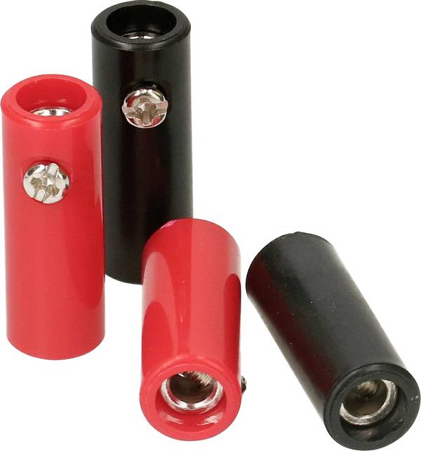 Max Hauri  Fiche banane mâle Ø de la broche: 4 mm rouge, noir 4 pc(s)