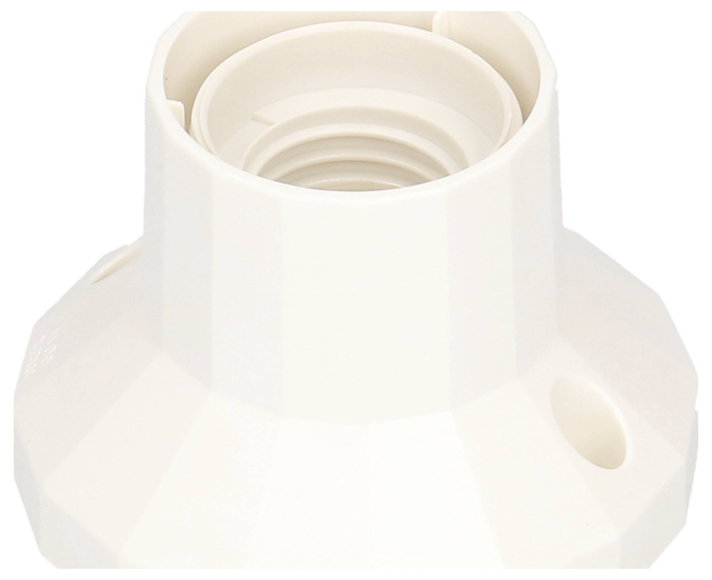 Support de lampe blanc en plastique avec filetage à vis.