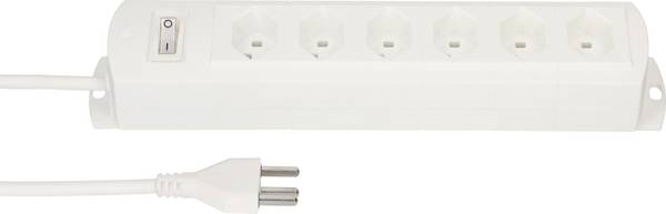 Bloc multiprise avec interrupteur Max Hauri 124470  blanc fiche CH 1 pc(s)