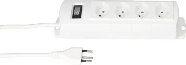 Bloc multiprise avec interrupteur Max Hauri 136324  blanc fiche CH 1 pc(s)