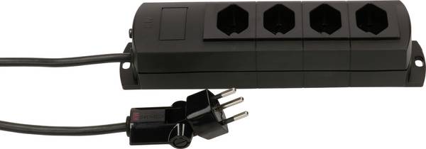 Bloc multiprise sans interrupteur Max Hauri 136325  noir fiche CH 1 pc(s)