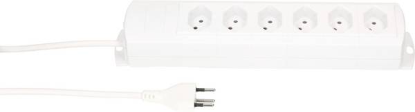 Bloc multiprise sans interrupteur Max Hauri 136327  blanc fiche CH 1 pc(s)