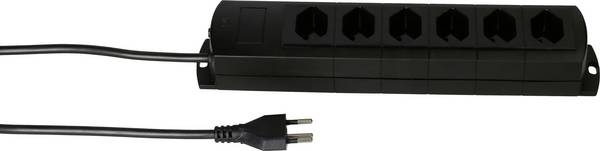 Bloc multiprise sans interrupteur Max Hauri 136328  noir fiche CH 1 pc(s)