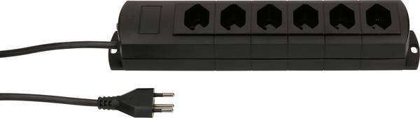 Bloc multiprise sans interrupteur Max Hauri 136336  noir fiche CH 1 pc(s)