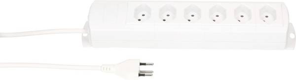 Bloc multiprise sans interrupteur Max Hauri 136337  blanc fiche CH 1 pc(s)