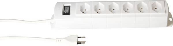 Bloc multiprise avec interrupteur Max Hauri 136341  blanc fiche CH 1 pc(s)