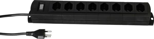 Bloc multiprise avec interrupteur Max Hauri 136347  noir fiche CH 1 pc(s)
