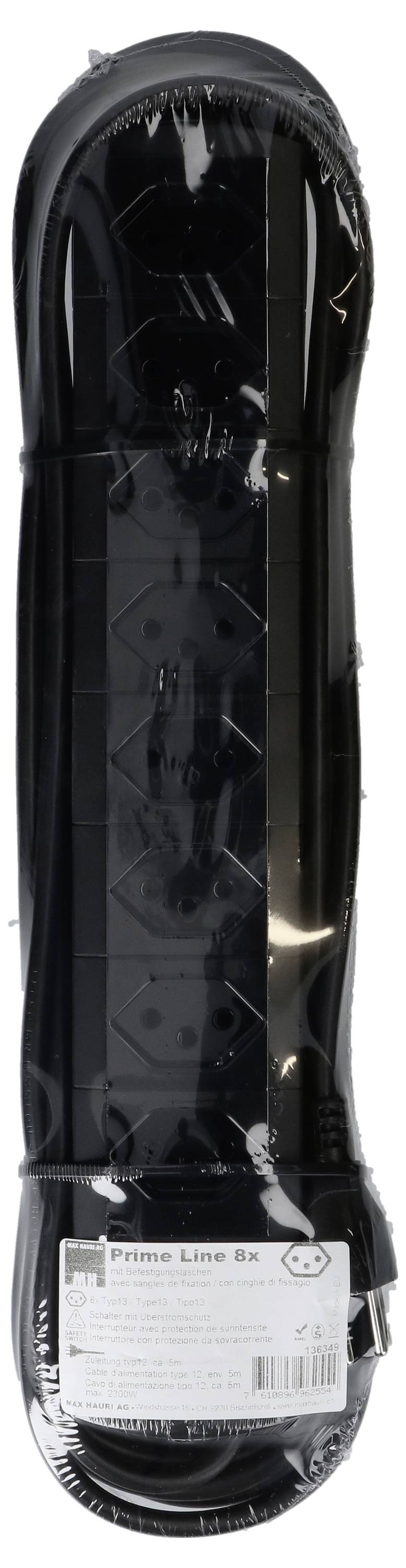 Un cordon d'alimentation noir, multiple fois soudé.