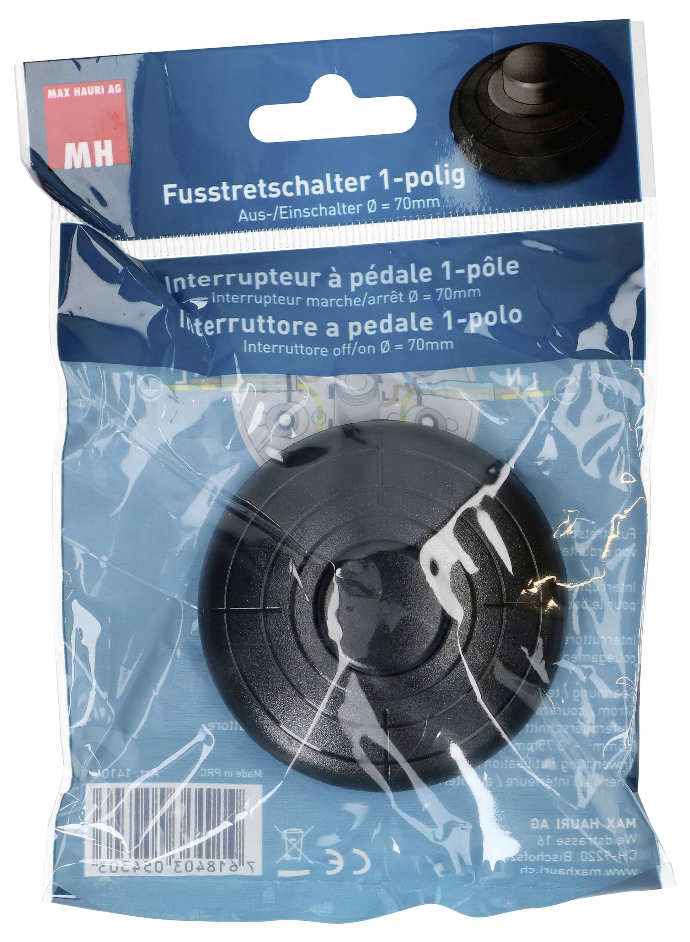 Interrupteur à pédale unipolaire Marche/Arrêt Ø=70mm