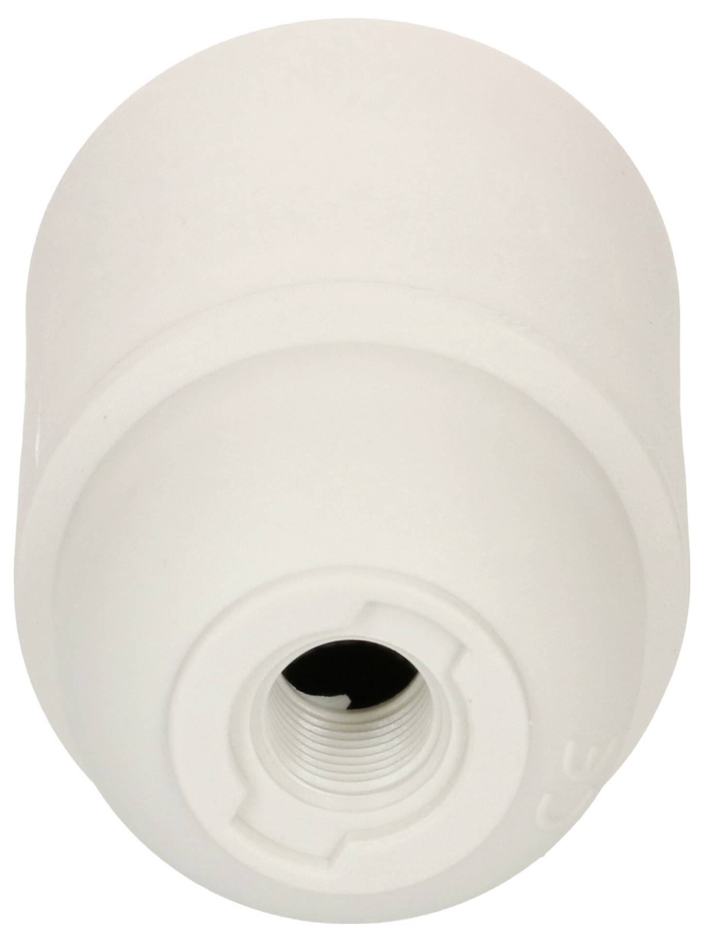 Un filtre à eau blanc au design rond avec un raccordement central, utilisé pour divers adoucisseurs d'eau.